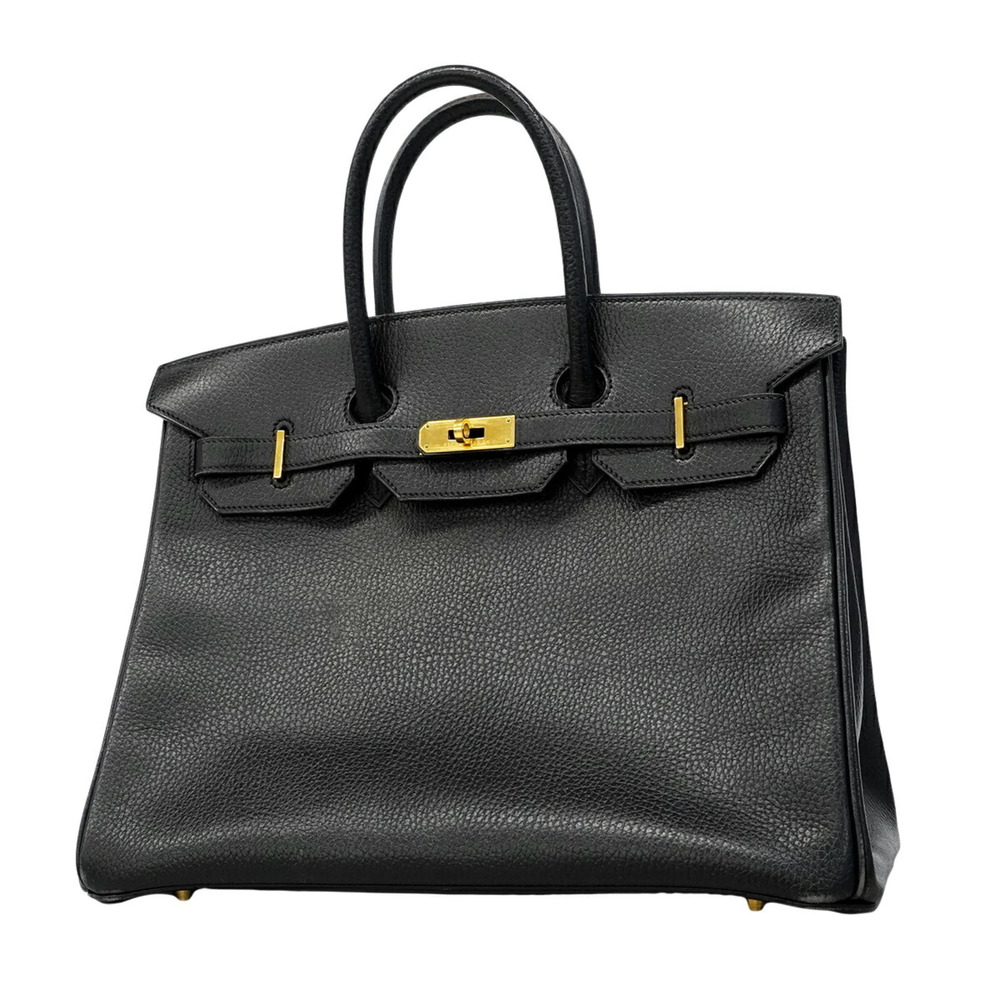 Hermes Birkin 35 Handbag, Ardennes Black, ○Z Stamp, Ladies
